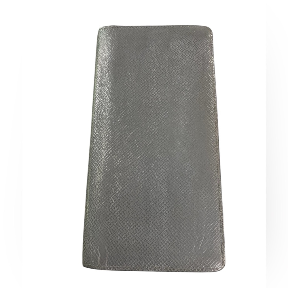 RARE Space Grey Taiga Leather Flat Lay Bi Fold LV Wallet - Picture 1 of 16